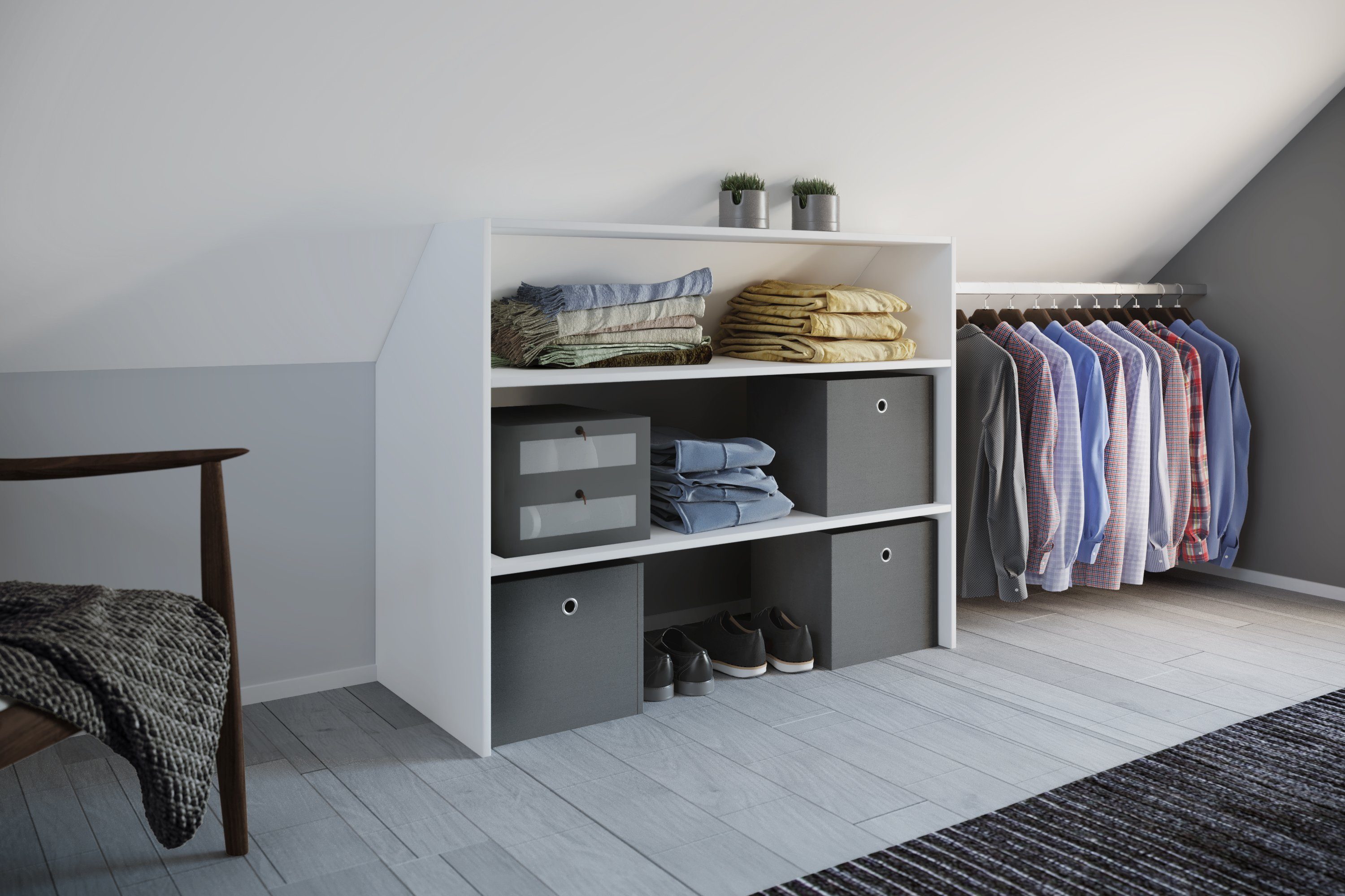 VCM Kleiderschrank Offener Kleiderschrank Dachschrägen Regal Dacho l (1-St)