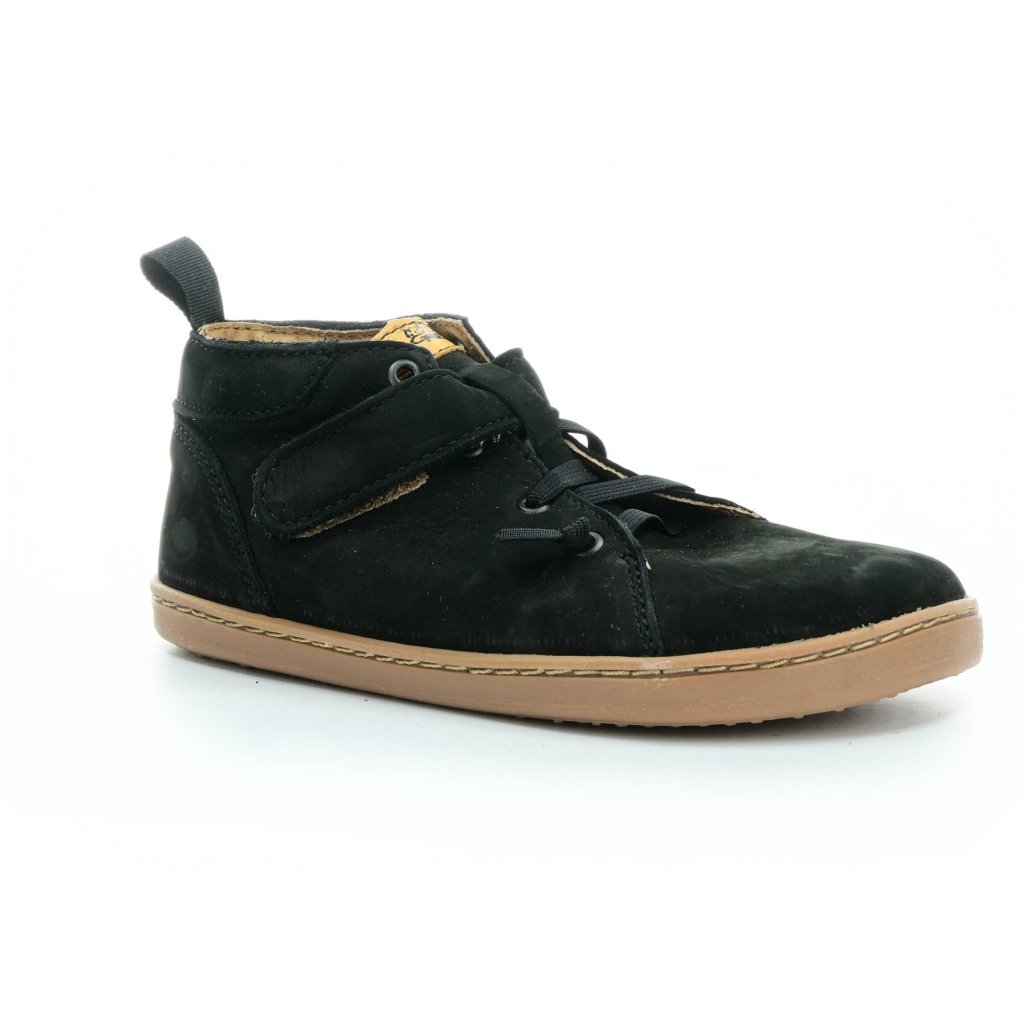 Pegres BF52 schwarze Barfuß-Stiefeletten aus gebürstetem Leder
