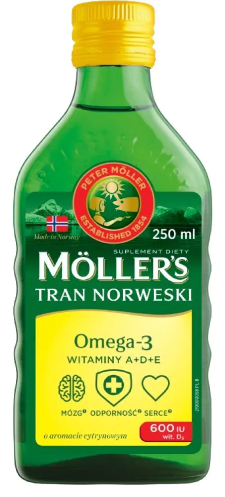 Mollers norveško ulje jetre bakalara s okusom limuna, tekućina