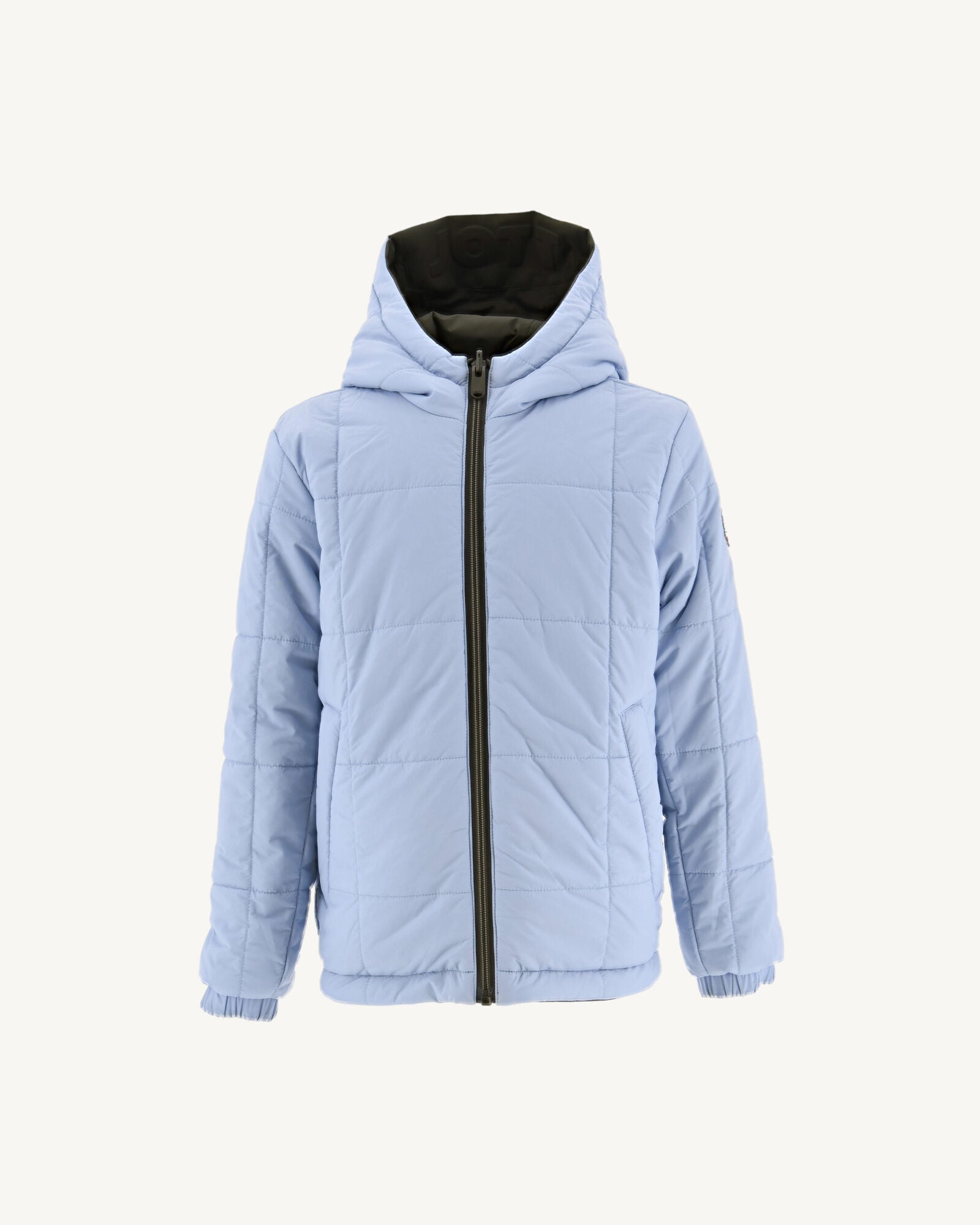 Doudoune Ultralight réversible à capuche Army/Bleu clair enfant Rosso