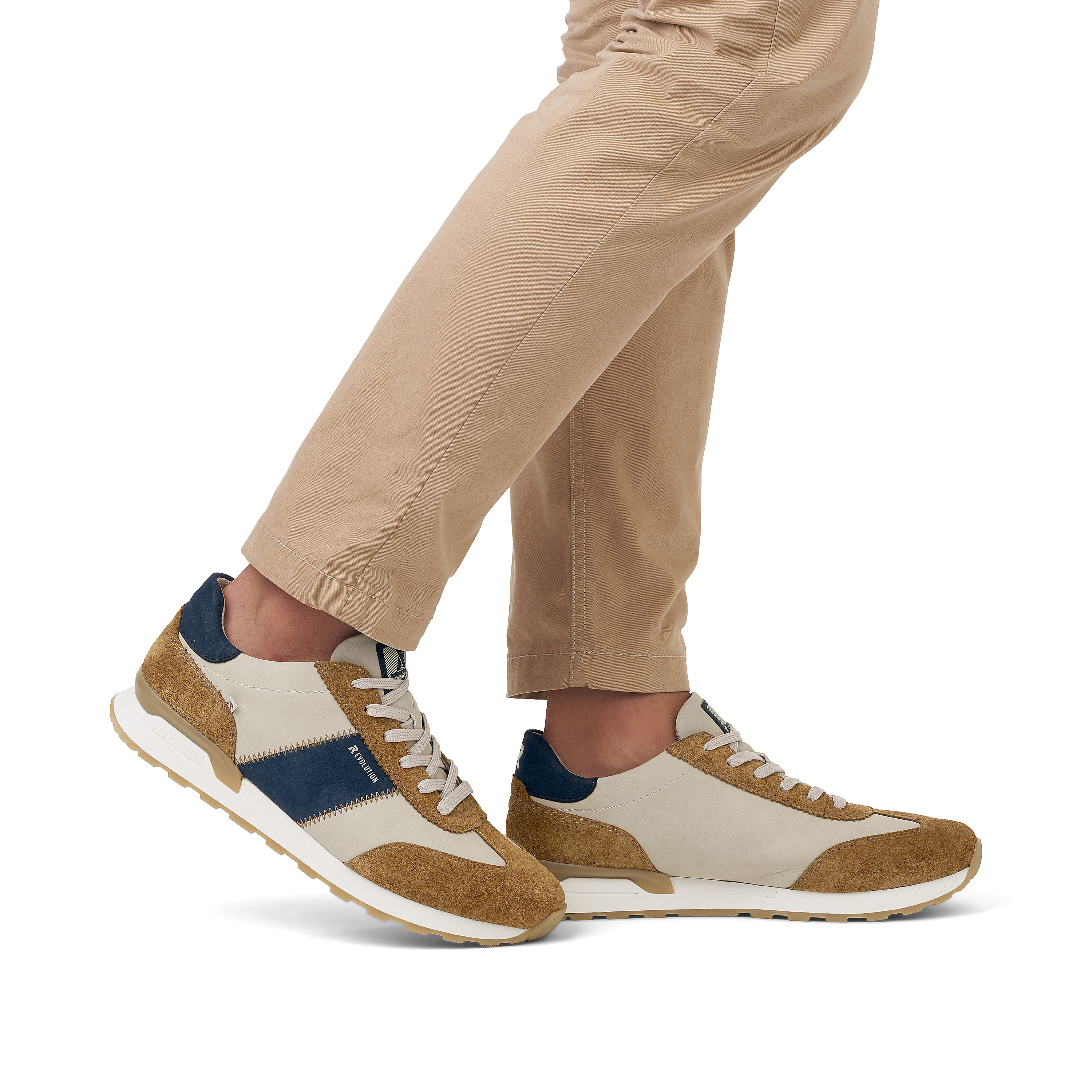 Rieker Herren Sneaker Low clay-beige nougat-brown