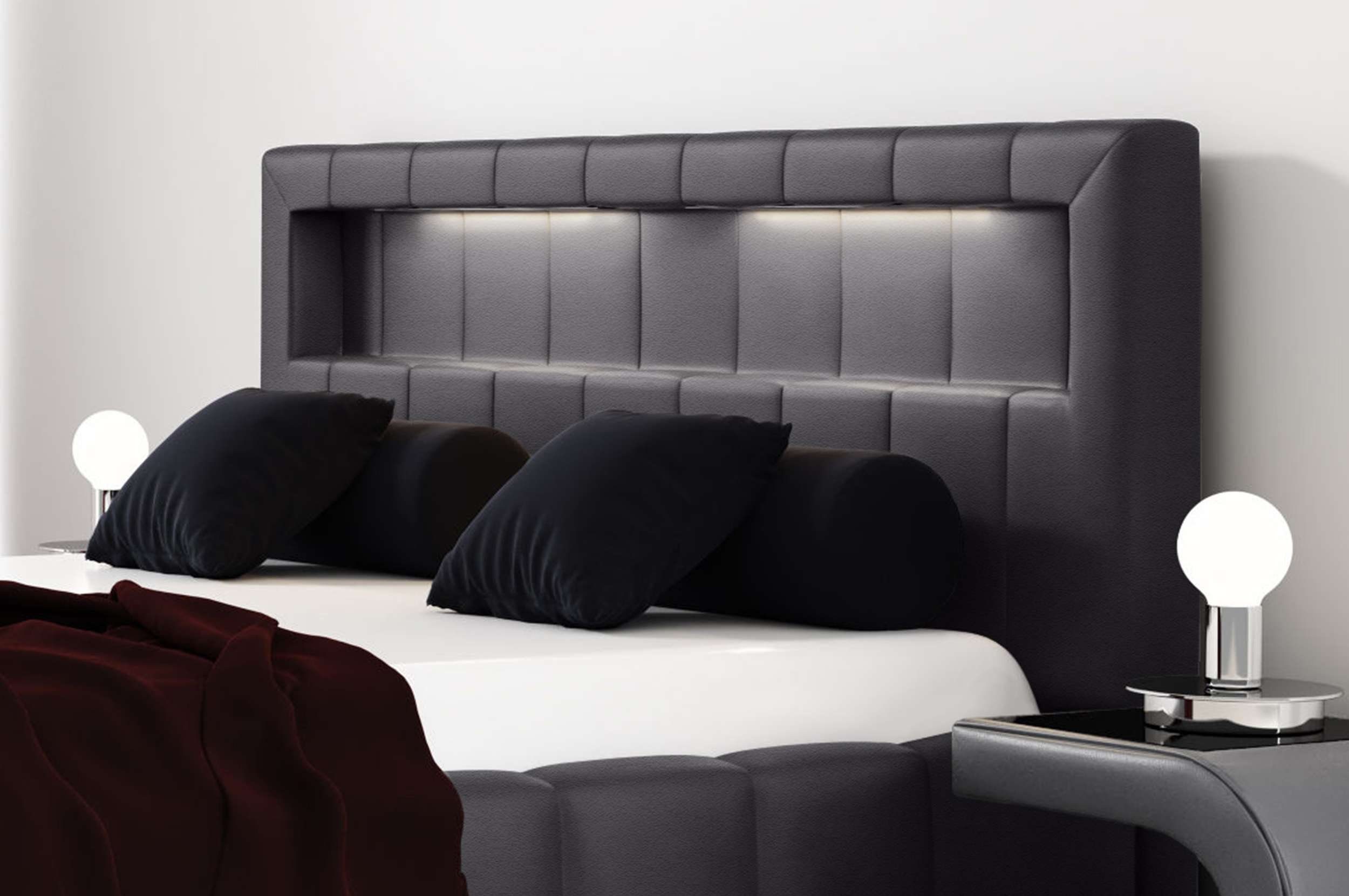 Stylefy Polsterbett Jonas (Schlafzimmerbett, Bett), 120/140/160/180/200x200 cm, wahlweise mit Bettkasten, mit Lattenrost