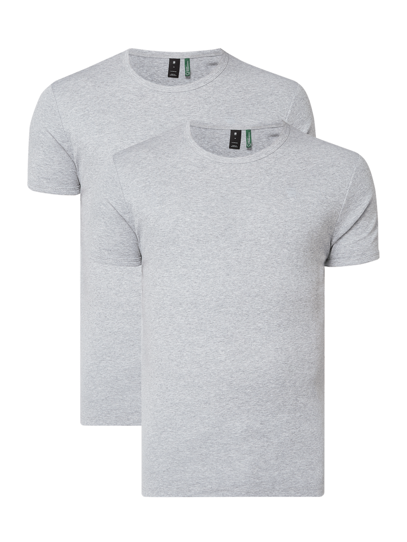 Slim Fit T-Shirt aus Organic Cotton in mittelgrau meliert