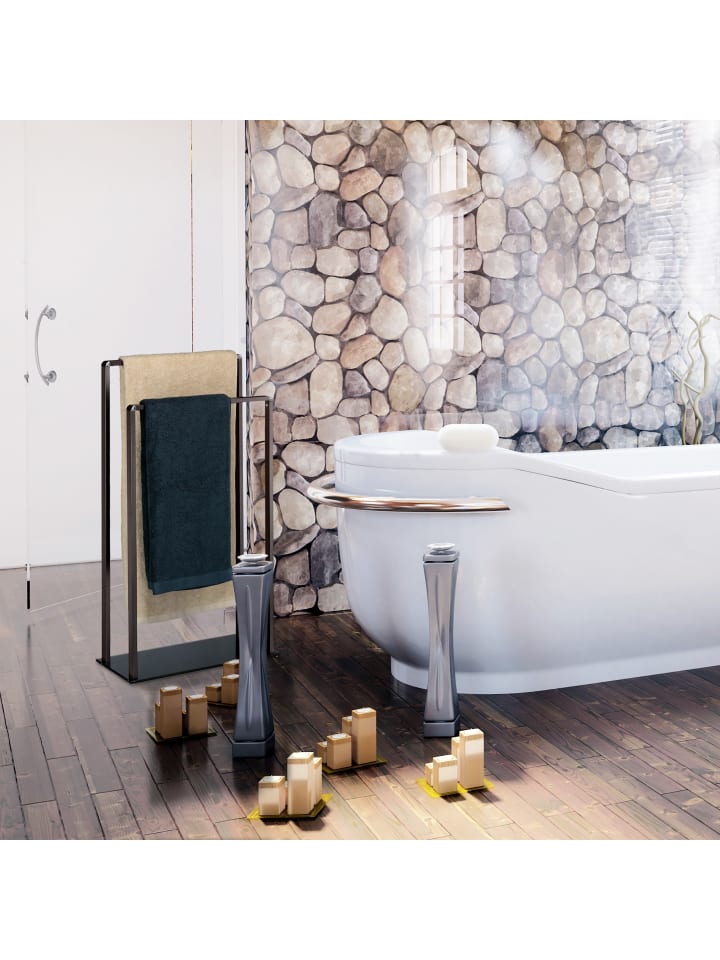 relaxdays Handtuchständer in Bronze/Schwarz - (B)45 x (H)80 x (T)20 cm günstig kaufen onesize