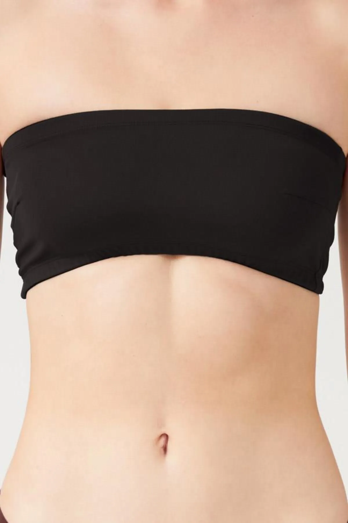 Cottonhill  Schwarzes trägerloses Crop-Top-Bustier