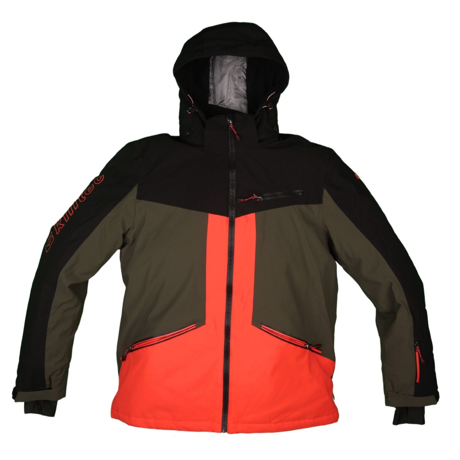 Killtec Skianzug Herren Skijacke + Skihose (orange/schwarz/grün, Gr. L)