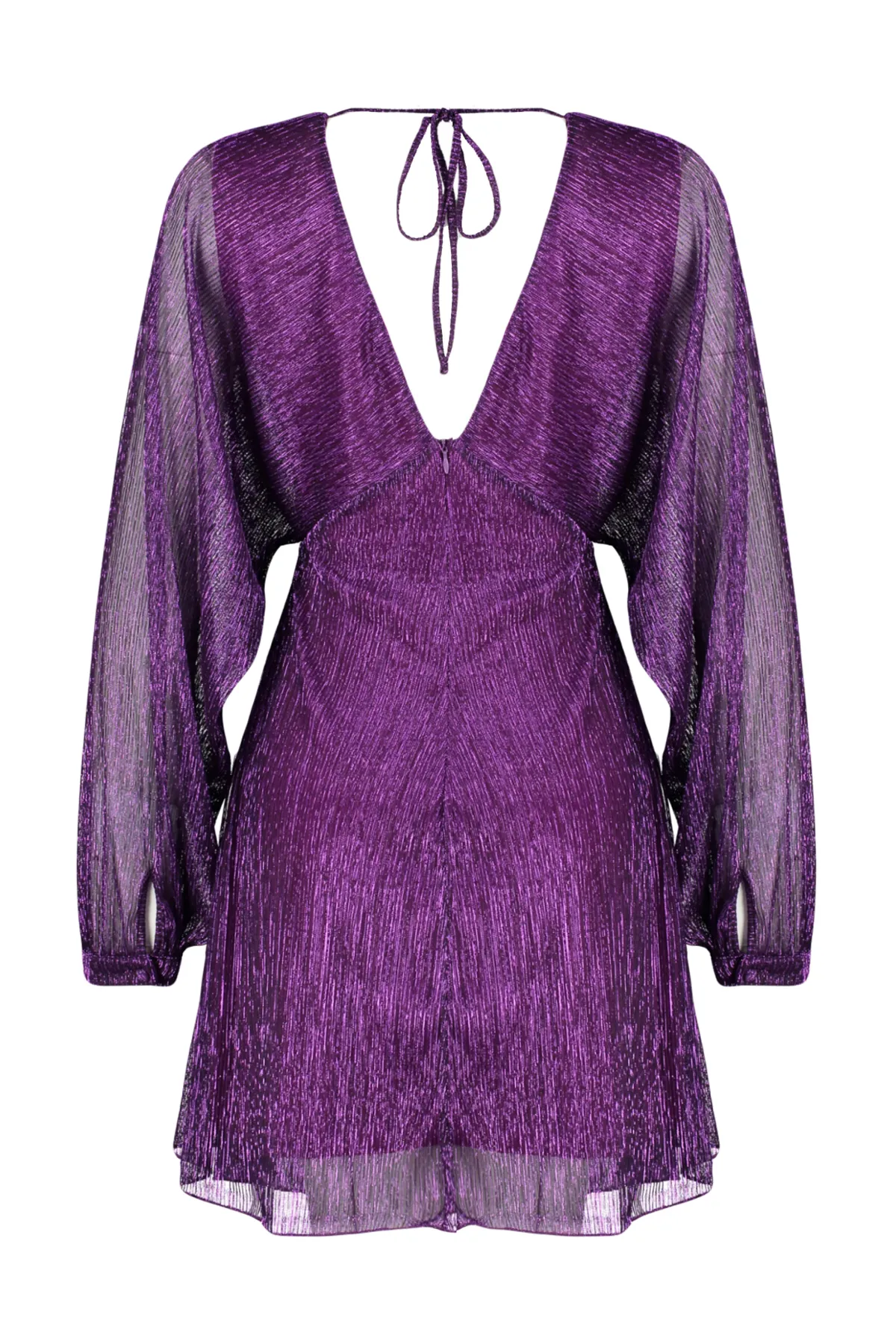 Trendyol Collection  Lila offene Taille/Skater-Strickkleid, gefüttert, glänzend, elegantes Abendkleid TPRAW24EL00000