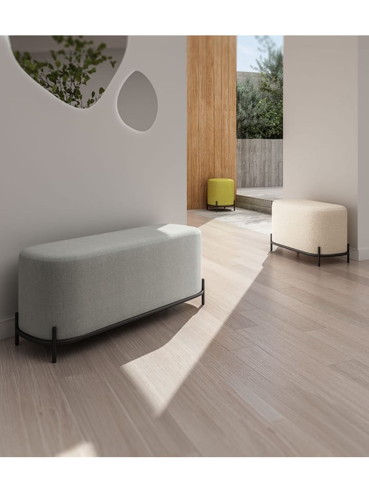 KADIMA DESIGN Sitzbank Beige Stoff mit Metallbeinen | Modern Elegant günstig kaufen onesize
