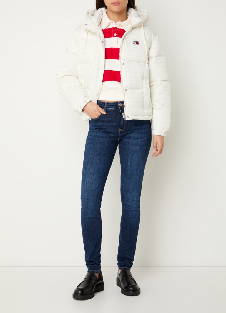 Jachetă matlasată cu glugă și logo imprimat Tommy Hilfiger
