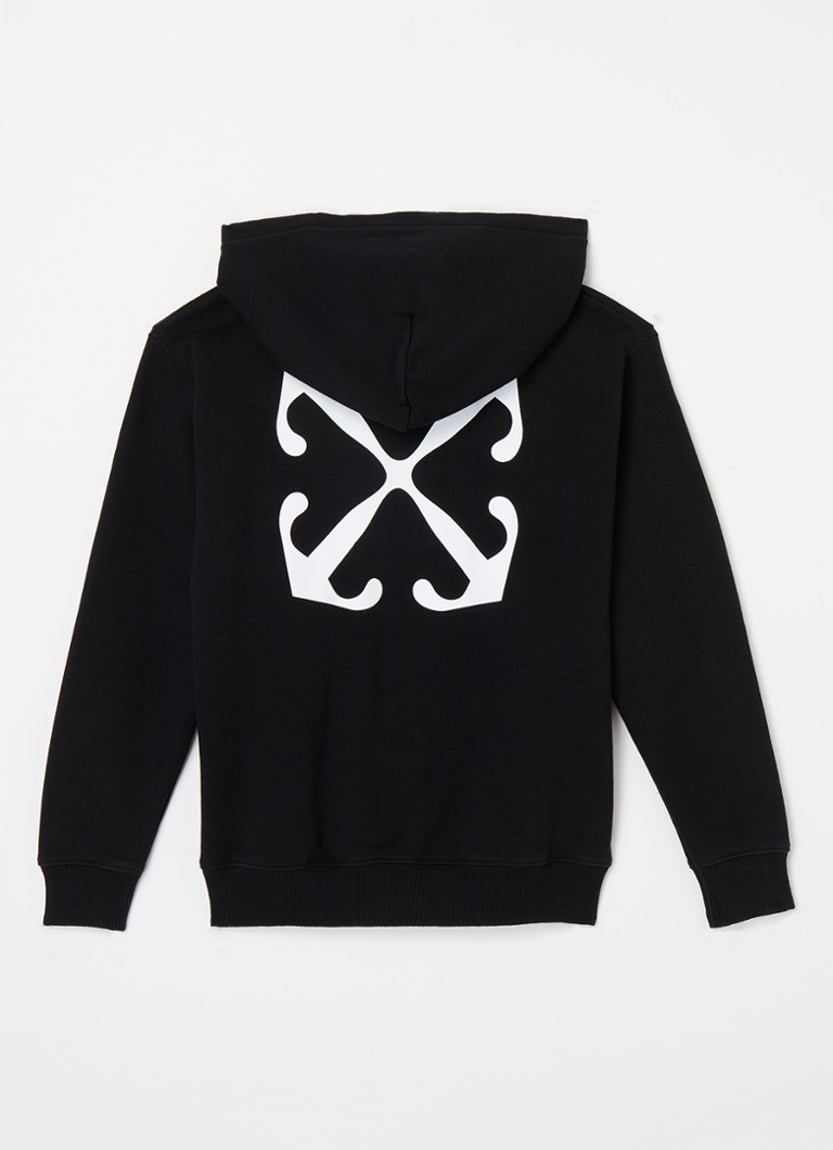 Hanorac Off-White cu logo și imprimeu pe spate.