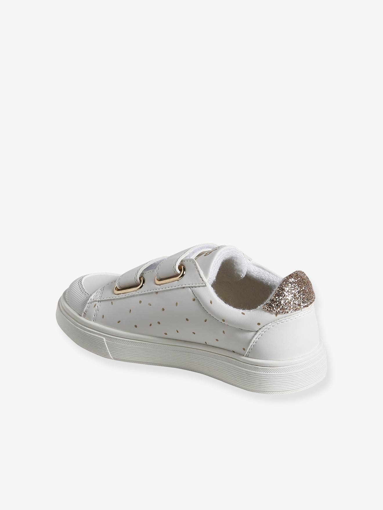 Vertbaudet Kinder Sneakers mit Gold-Details - weiß bedruckt