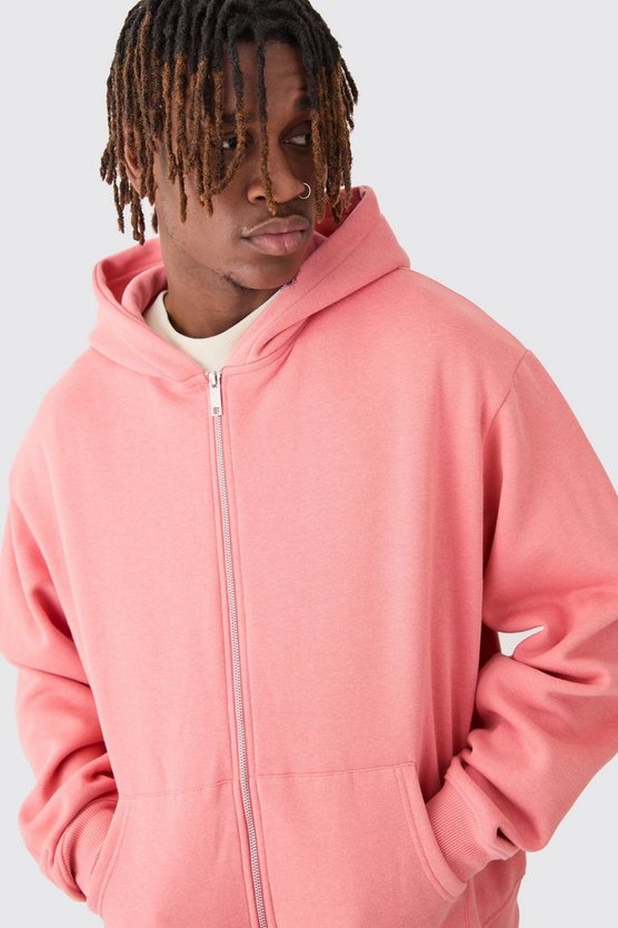 Tall kastiger Oversize Hoodie mit Reißverschluss