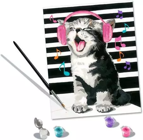 CreArt Singende Katze - Malen nach Zahlen für Erwachsene