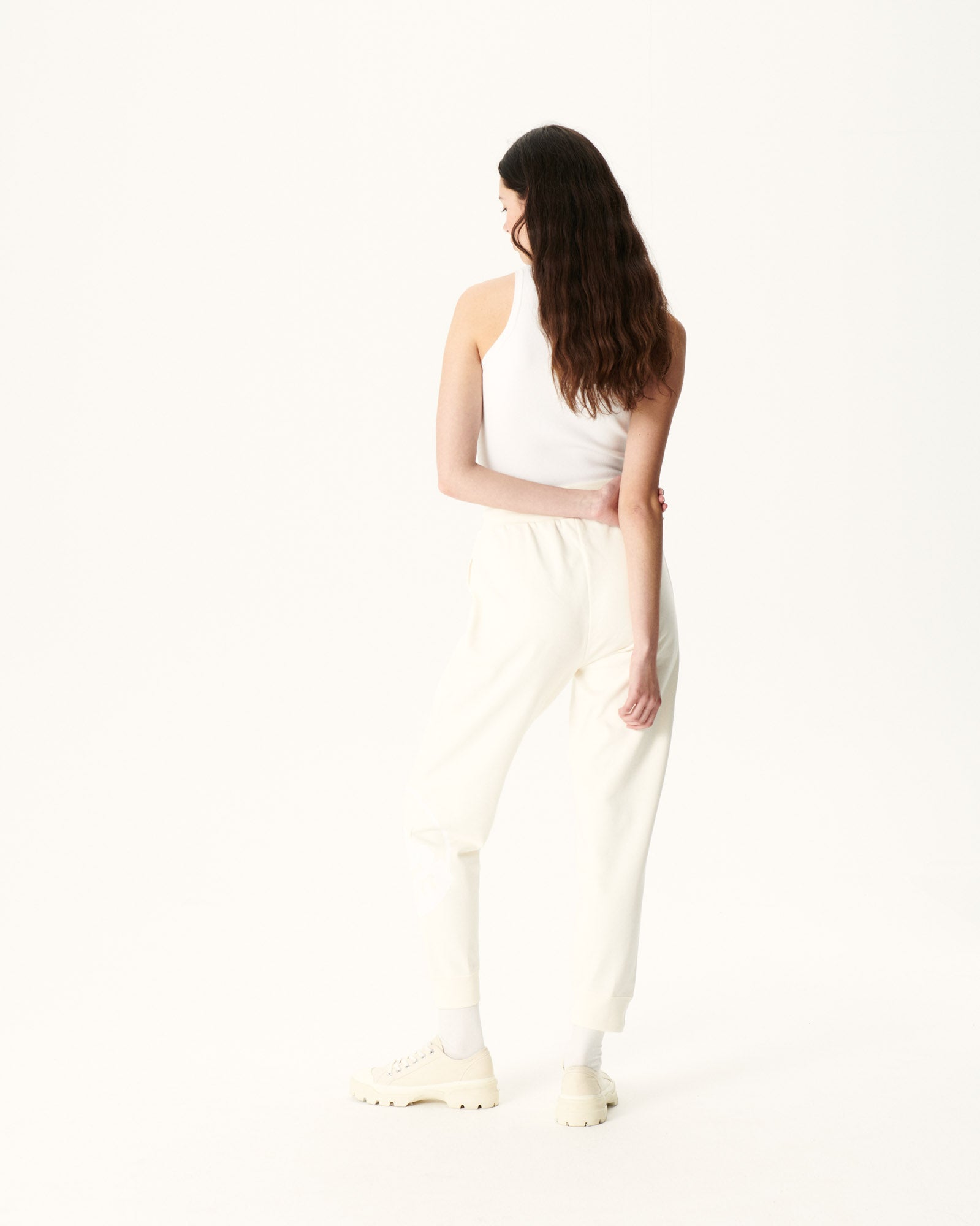 Jogpant femme en coton biologique Ecru Soledad