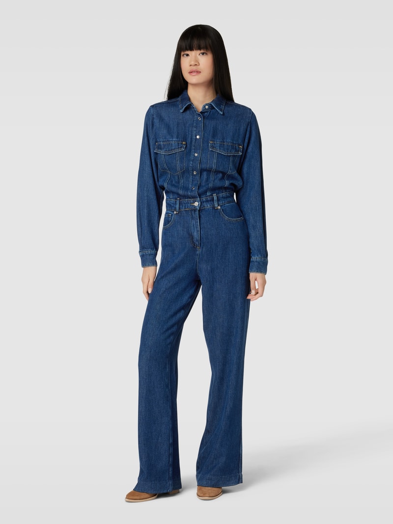 Jumpsuit in Denim-Optik in blau