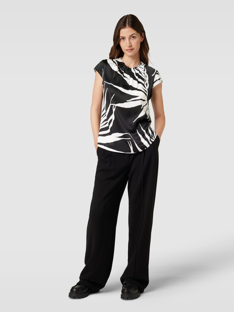 Blusenshirt mit Allover-Muster in schwarz