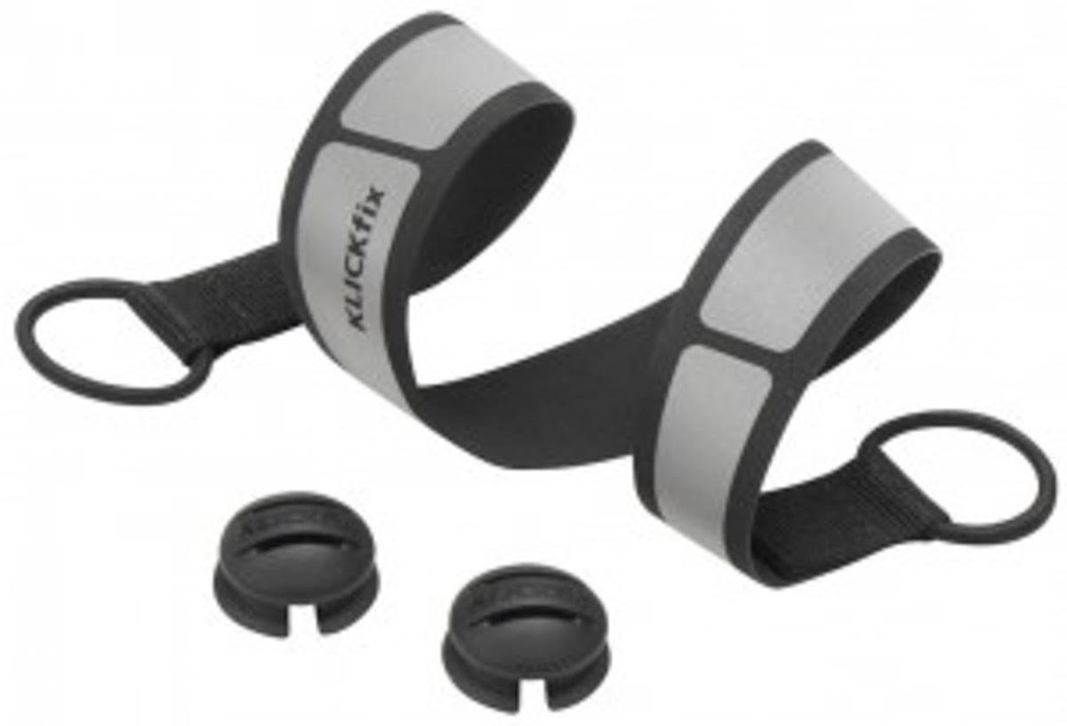 KlickFix Multifunktionstuch Reflektorband KLICKfix SeeMe 51x4x1,5cm, schwarz/silber, für Körbe