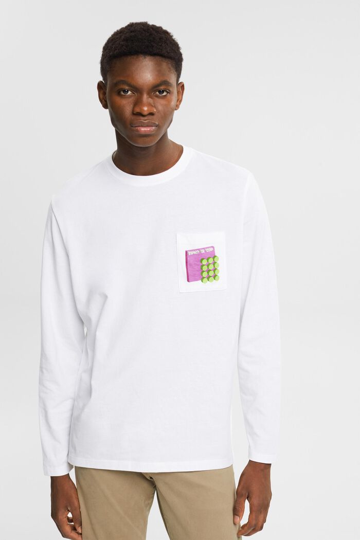 Jersey-Longsleeve mit Print auf der Brust