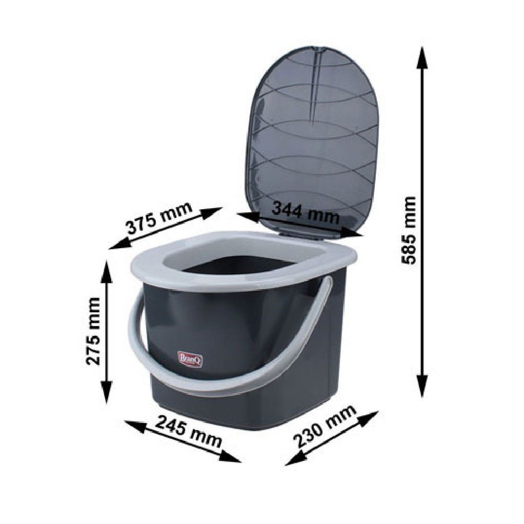 BranQ Campingtoilette 1305, Reise WC Toilette Toiletteneimer Eimer 15,5L