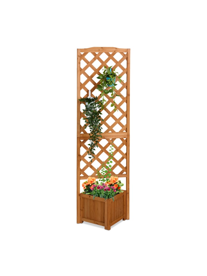 relaxdays Pflanzkasten-Rankgitter in Hellbraun - (B)55 x (H)180 x (T)51 cm günstig kaufen onesize