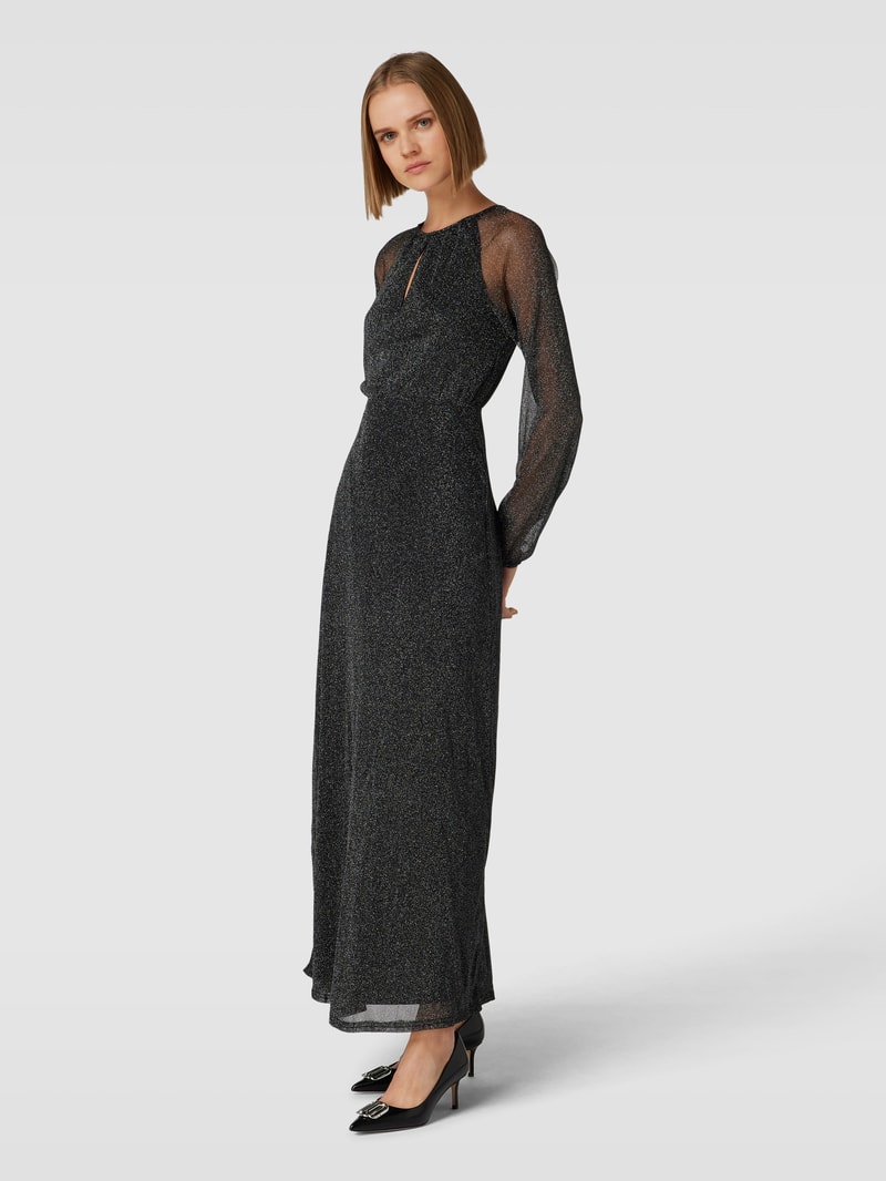 Abendkleid mit Effektgarn in schwarz