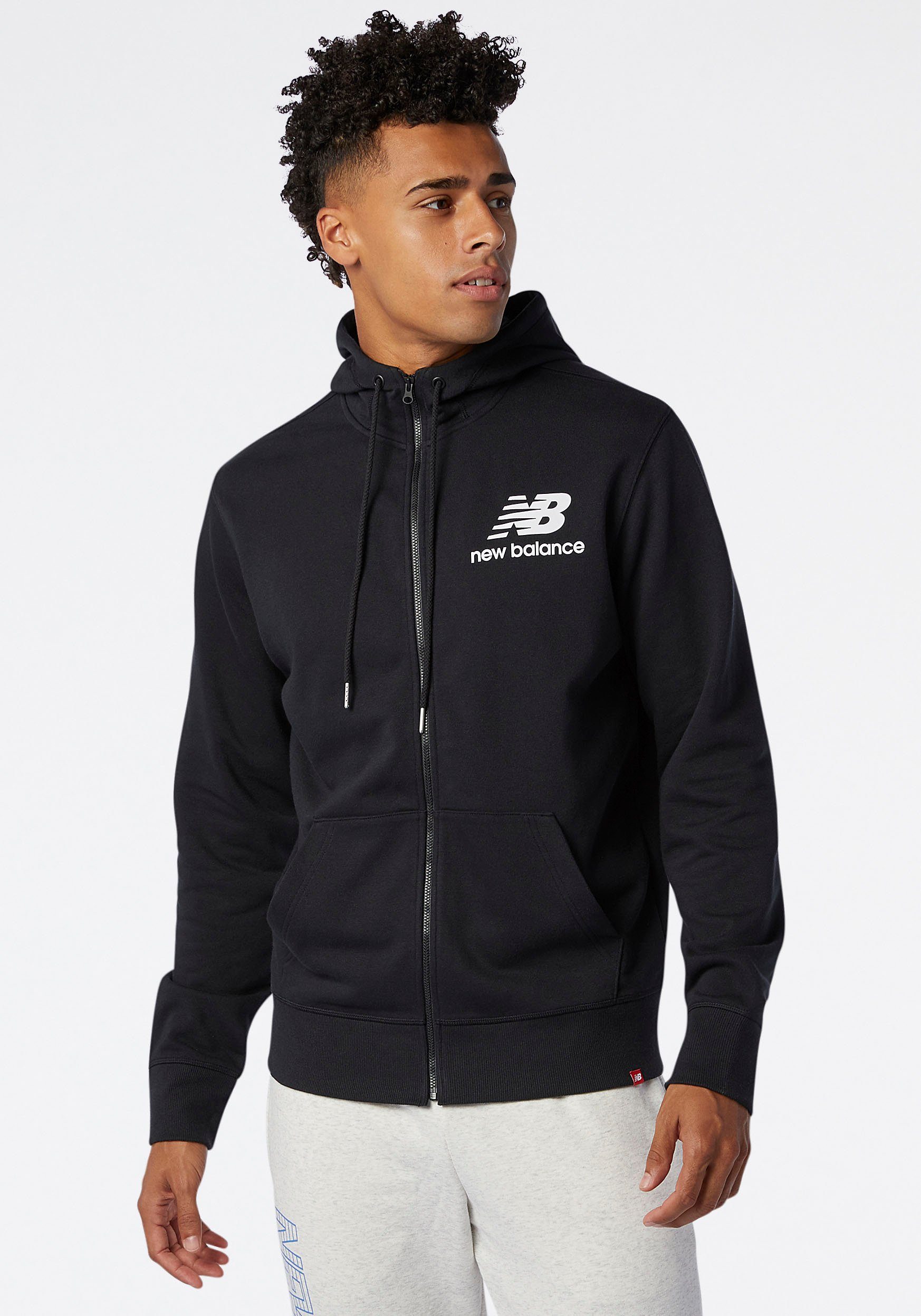 New Balance Sweatjacke NB ESSENTIALS STACKED LOGO FULL ZIP JACKET