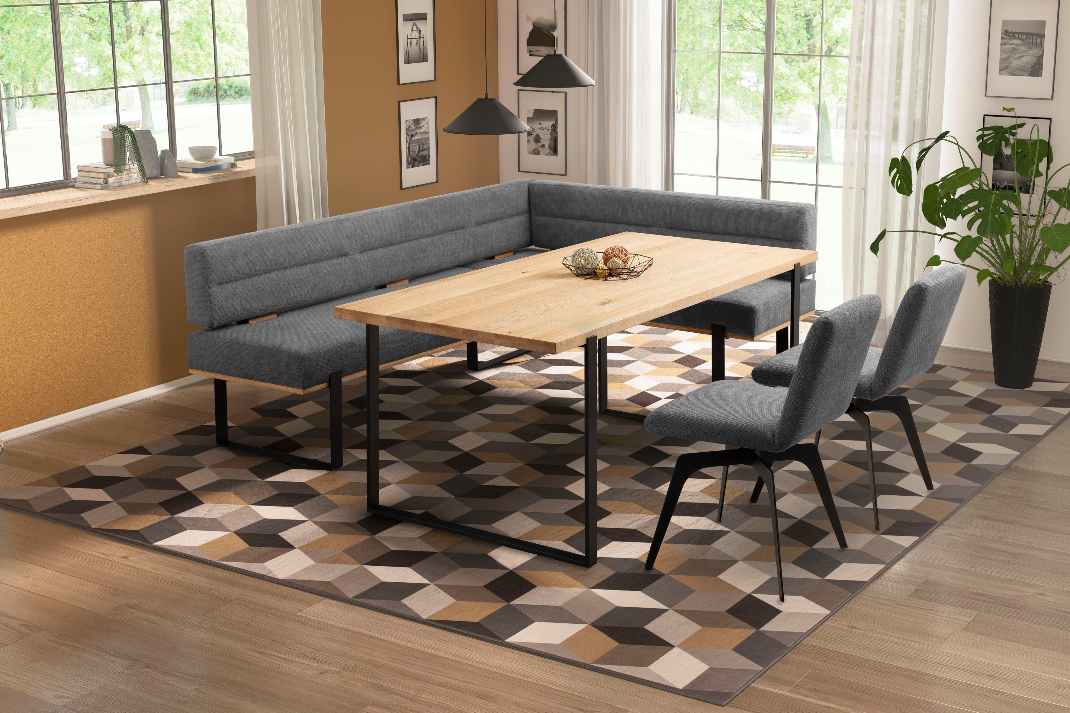 Home affaire Polsterstuhl Erin (Set, 1 St), mit Bezug aus Strukturstoff und Metallgestell