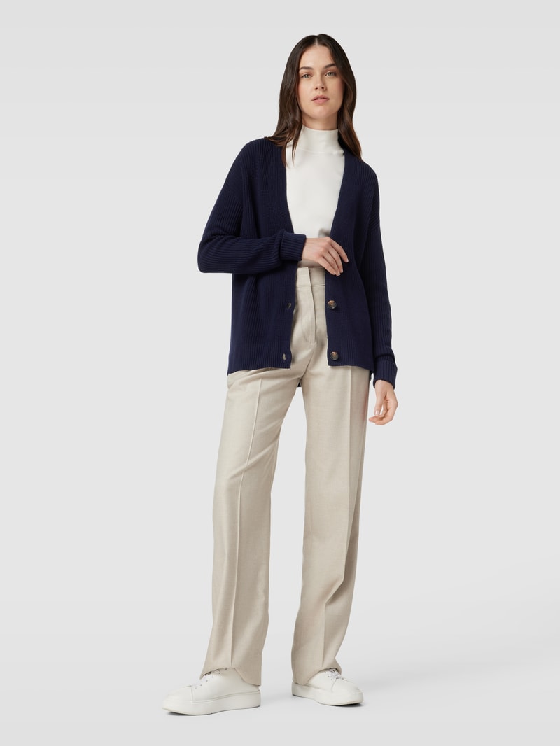 Strickjacke mit V-Ausschnitt in dunkelblau