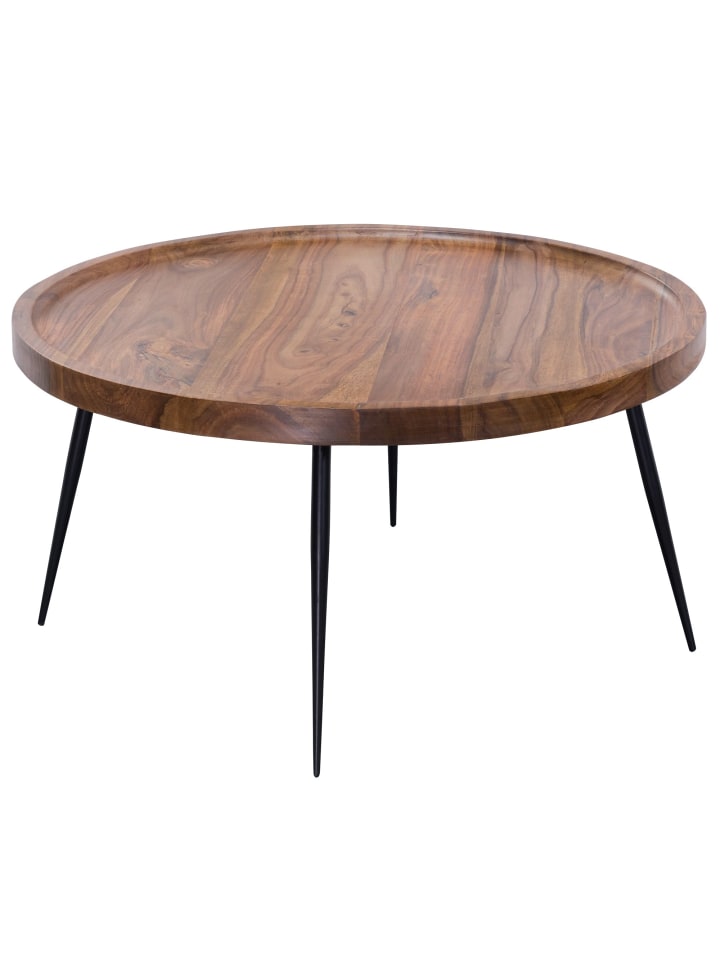 KADIMA DESIGN Couchtisch, Runde Holzplatte, Metallbeine, handgefertigt, pflegeleicht günstig kaufen onesize