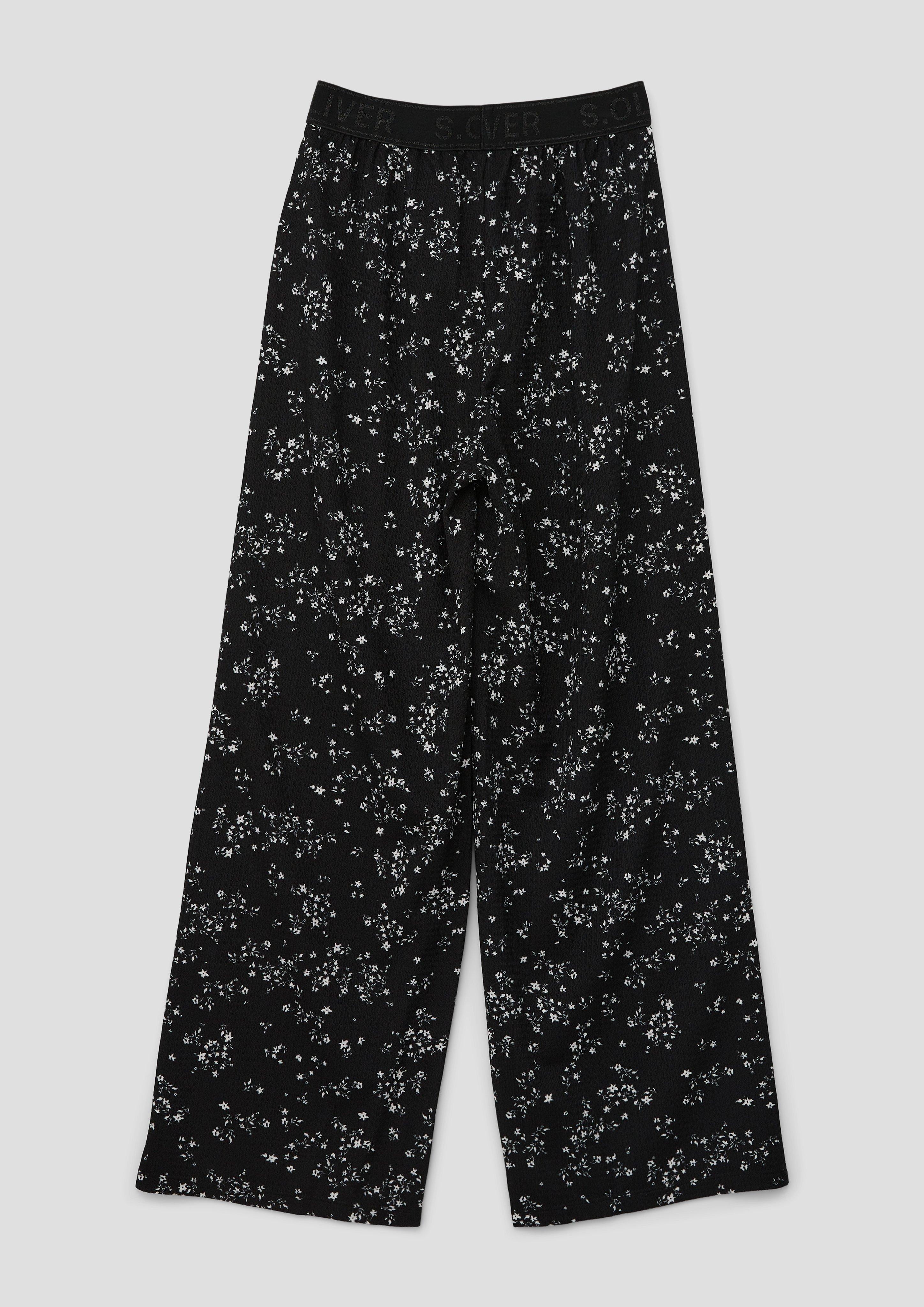 Crêpehose mit weitem Bein  2140226-99A5