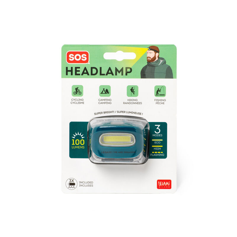 Lanterna de cabeça com LED COB - Lanterna de cabeça SOS