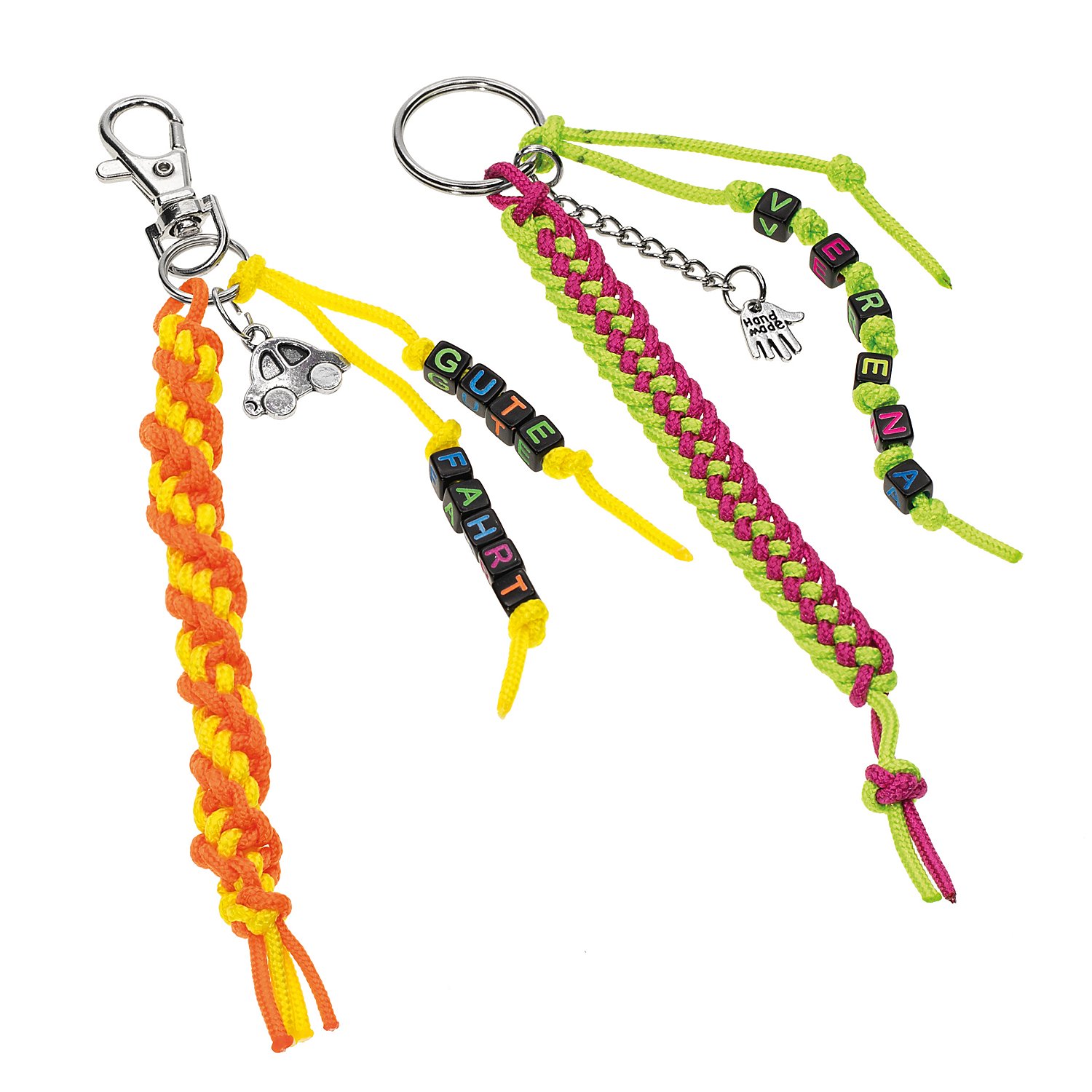 Paracord-Mix, neon, 2 mm Ø, 4x 3 m