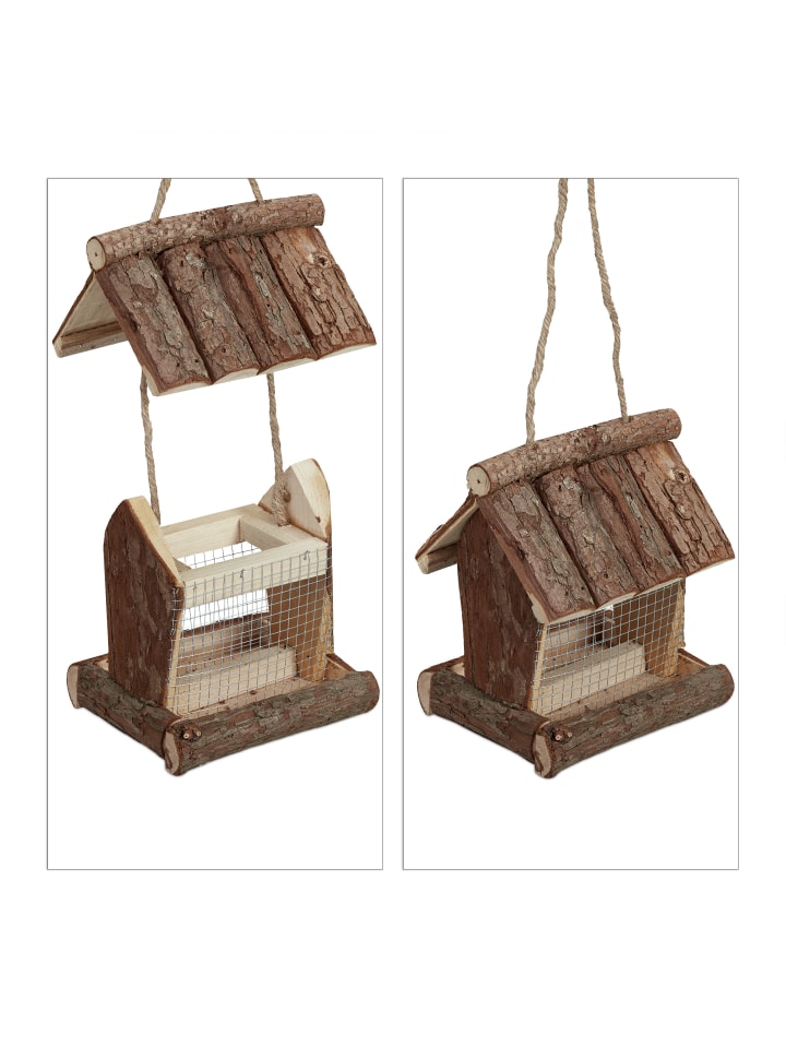 relaxdays Vogelfutterhaus in Natur günstig kaufen onesize
