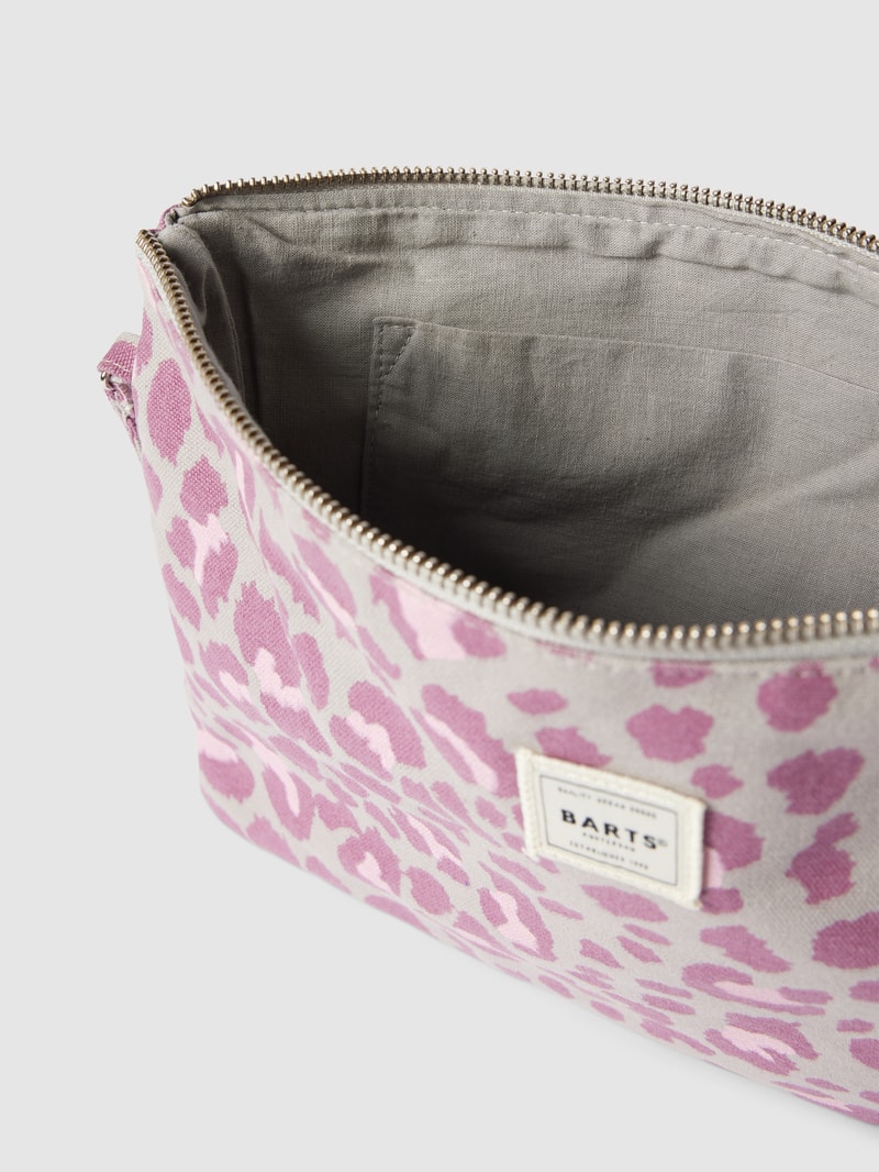 Kosmetiktasche mit Label-Detail Modell 'JUNO' in altrosa