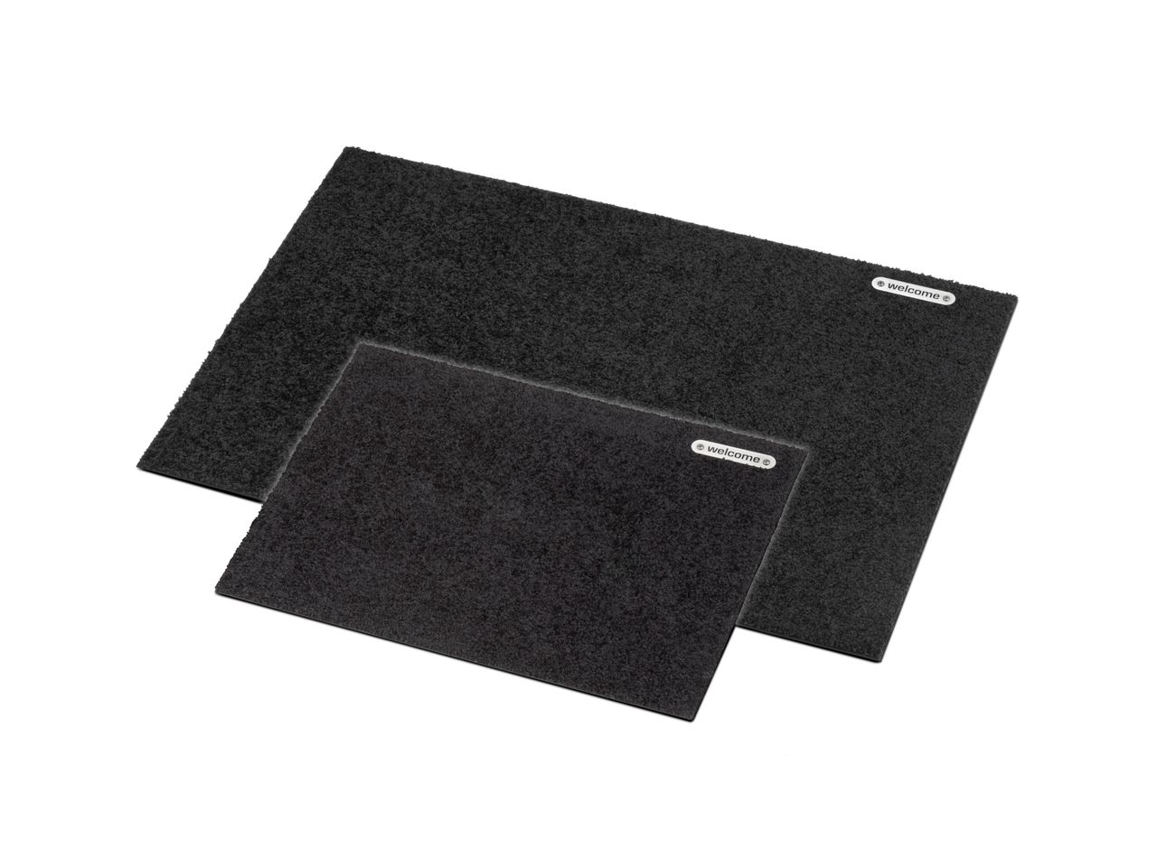 Keilbach Designprodukte Keilbach Fußmatte mit Edelstahlelement, 87 x 57 cm, schwarz