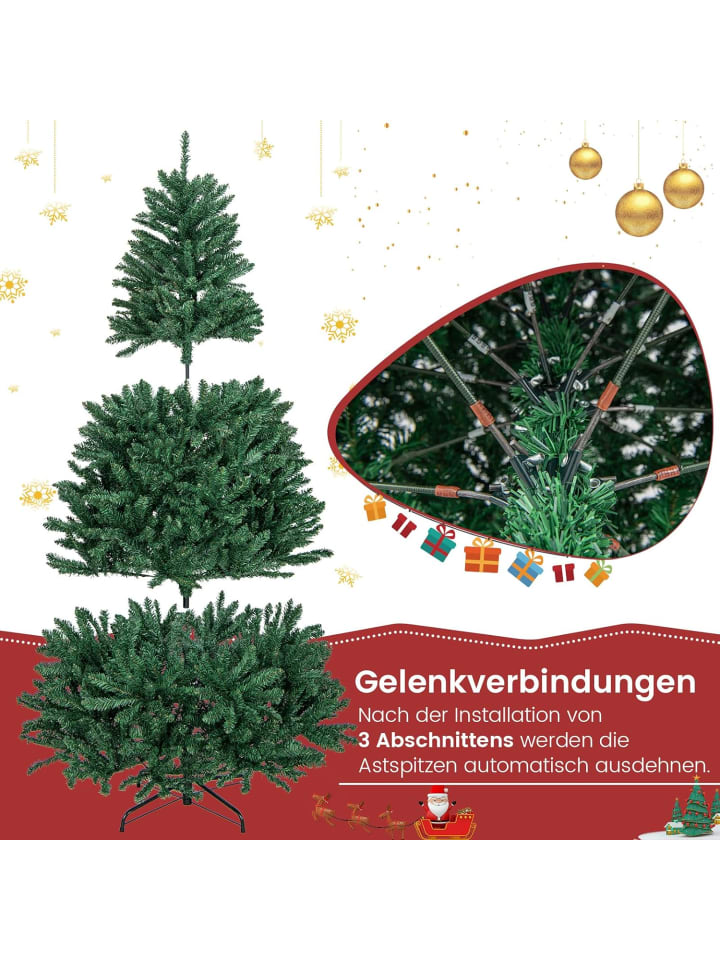COSTWAY 225cm Weihnachtsbaum Christbaum in Grün günstig kaufen onesize