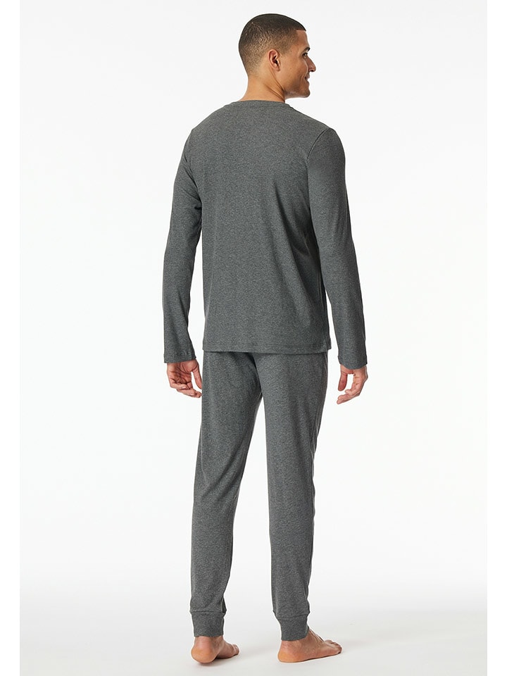 Schiesser Pyjama in Anthrazit günstig kaufen