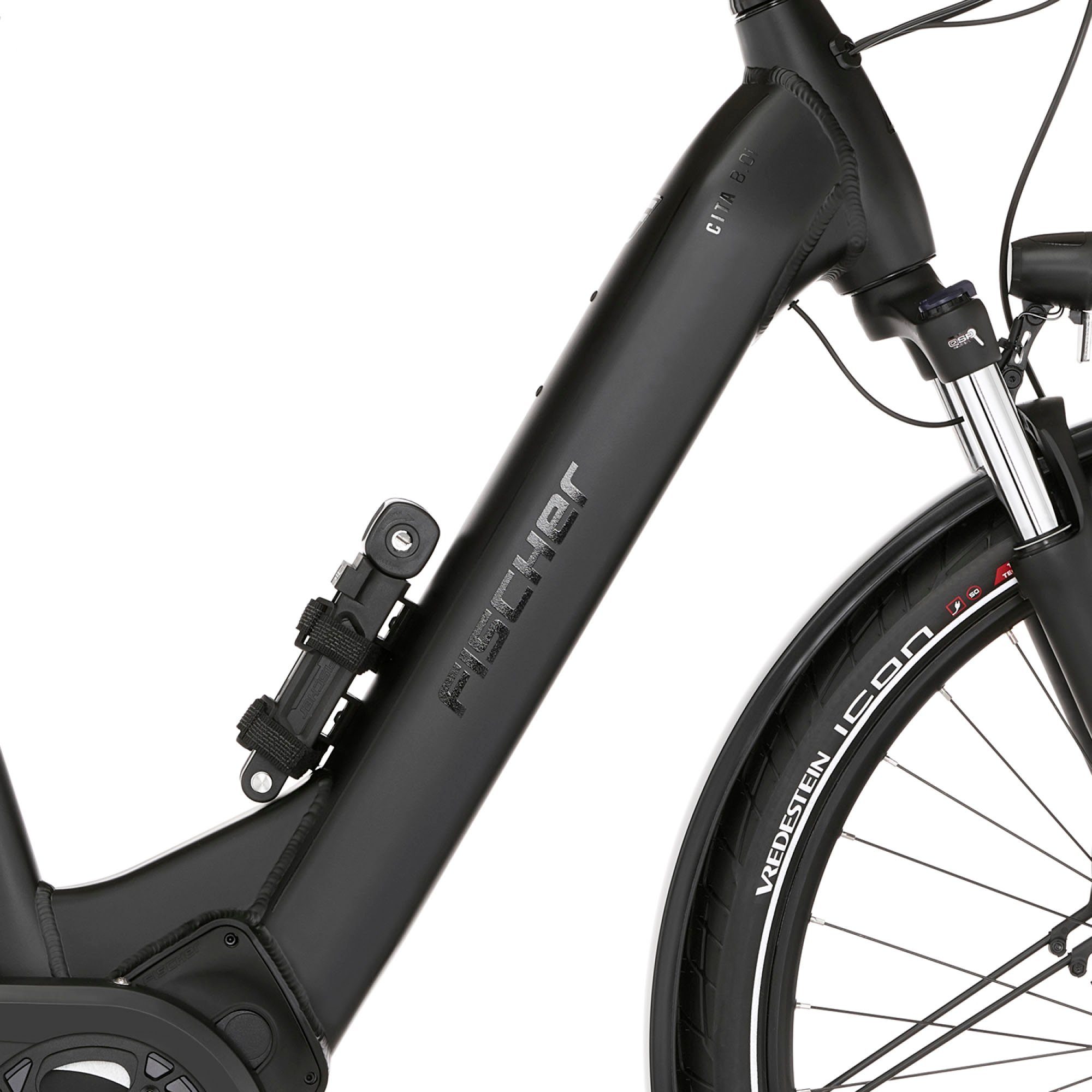FISCHER Fahrrad E-Bike CITA 8.0I 711, 10 Gang Shimano Nexus Schaltwerk, Kettenschaltung, Mittelmotor, 711 Wh Akku, (Schloss)