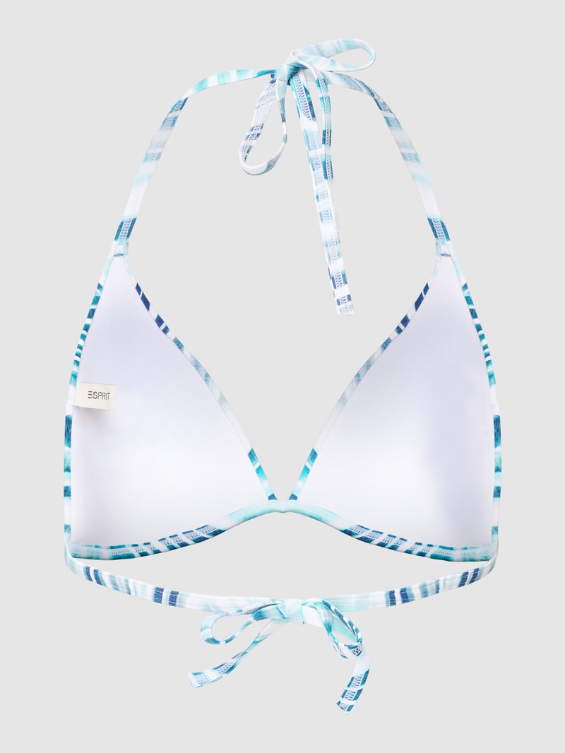 Bikini-Oberteil mit Allover-Muster in blau