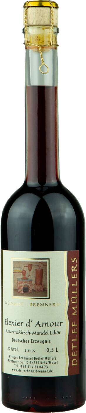 Weingut-Brennerei Detlef Müllers Elexier d´Amour - Amarenakirsch-Mandel Likör
