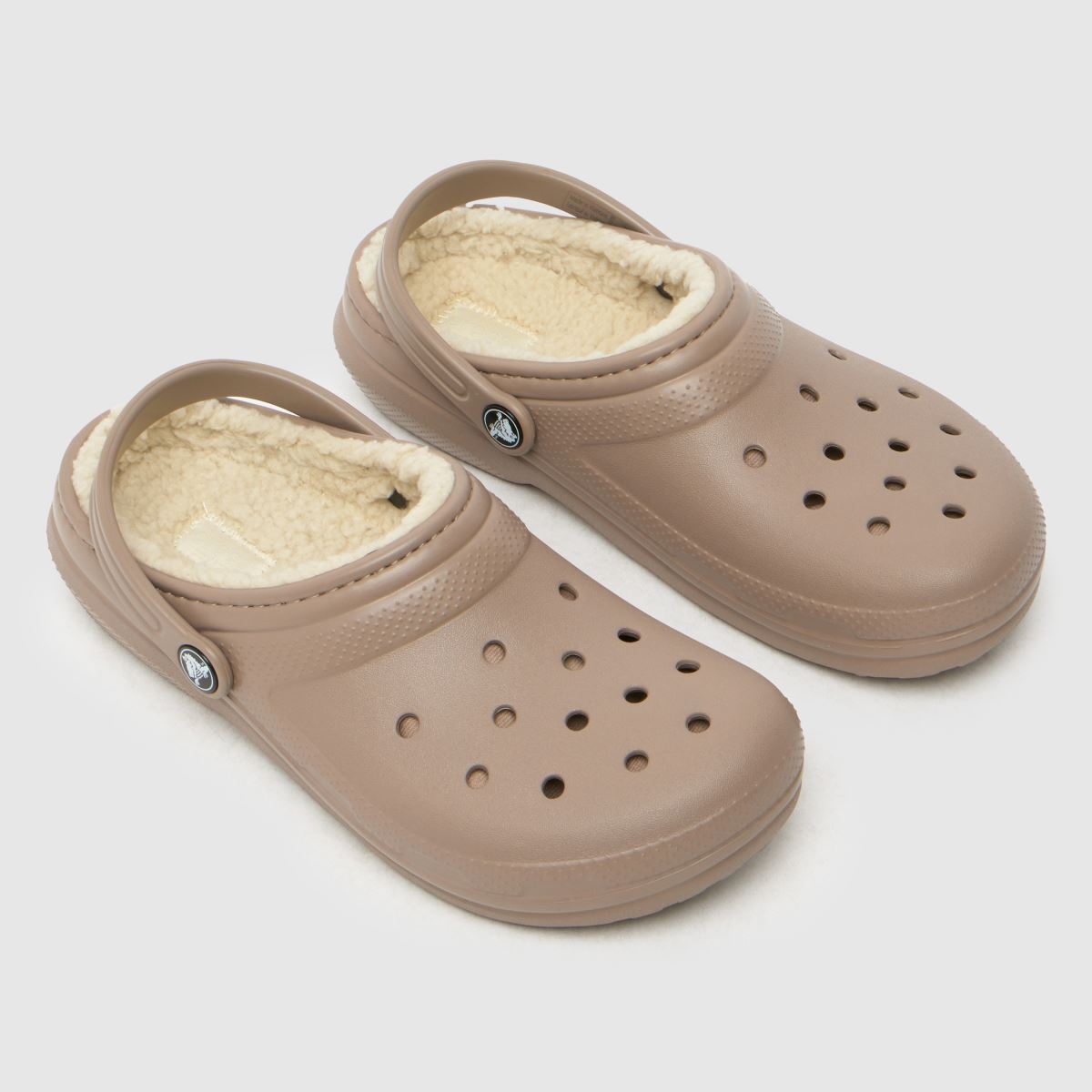 Crocs bézs és barna klasszikus bélelt klumpa ifjúsági szandál