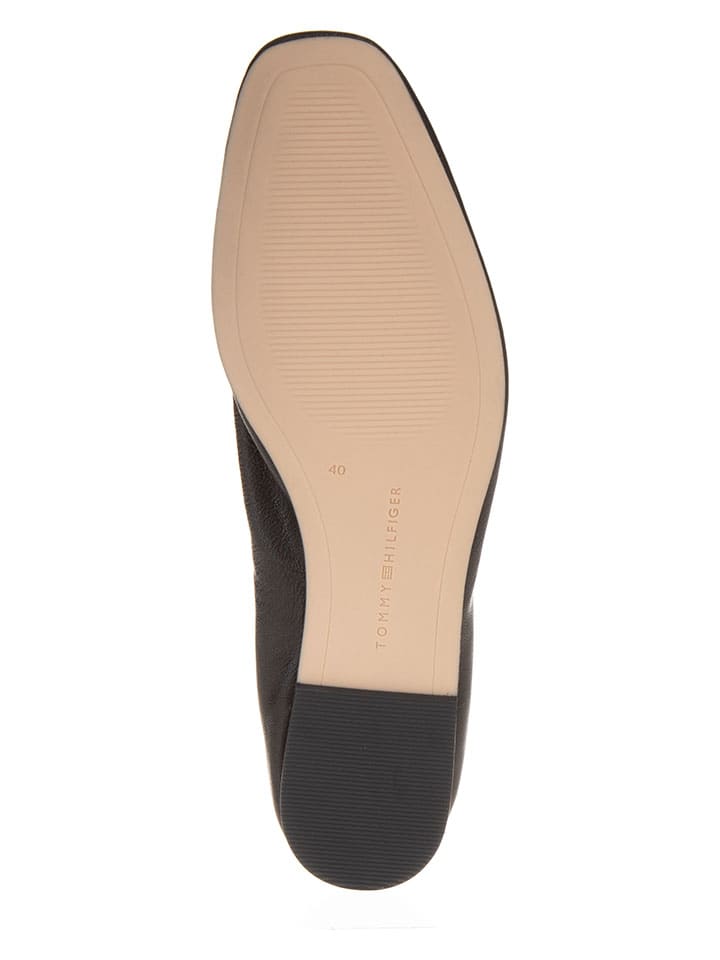 Tommy Hilfiger Shoes Leder-Ballerinas in Schwarz günstig kaufen