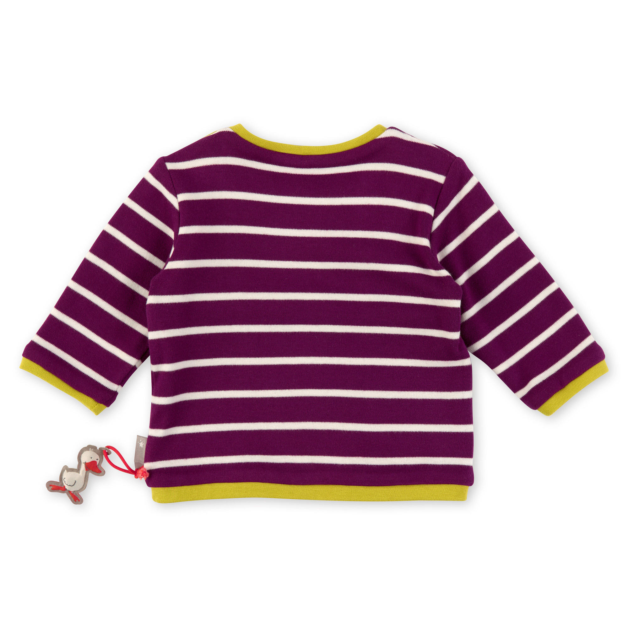 Baby Wendeshirt gelbgrün oder lila/weiß gestreift