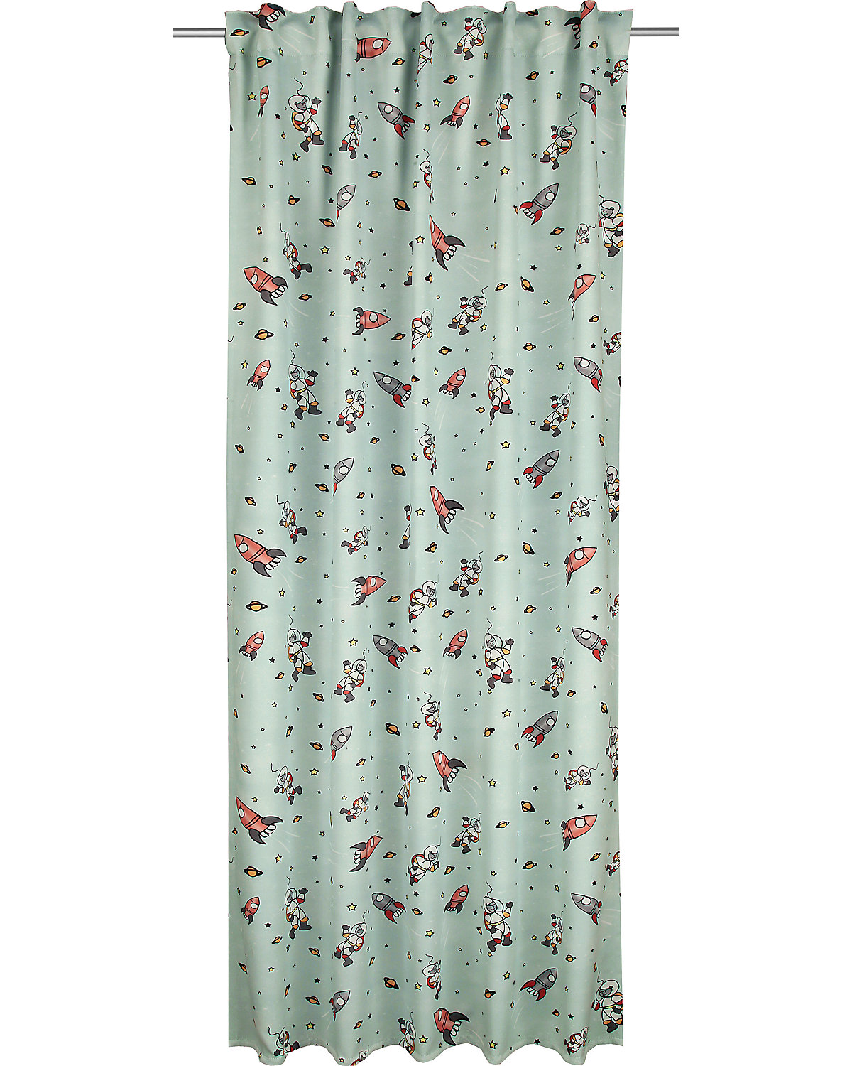Vorhang mit verdeckten Schlaufen, Astronaut, mint 245 x 135