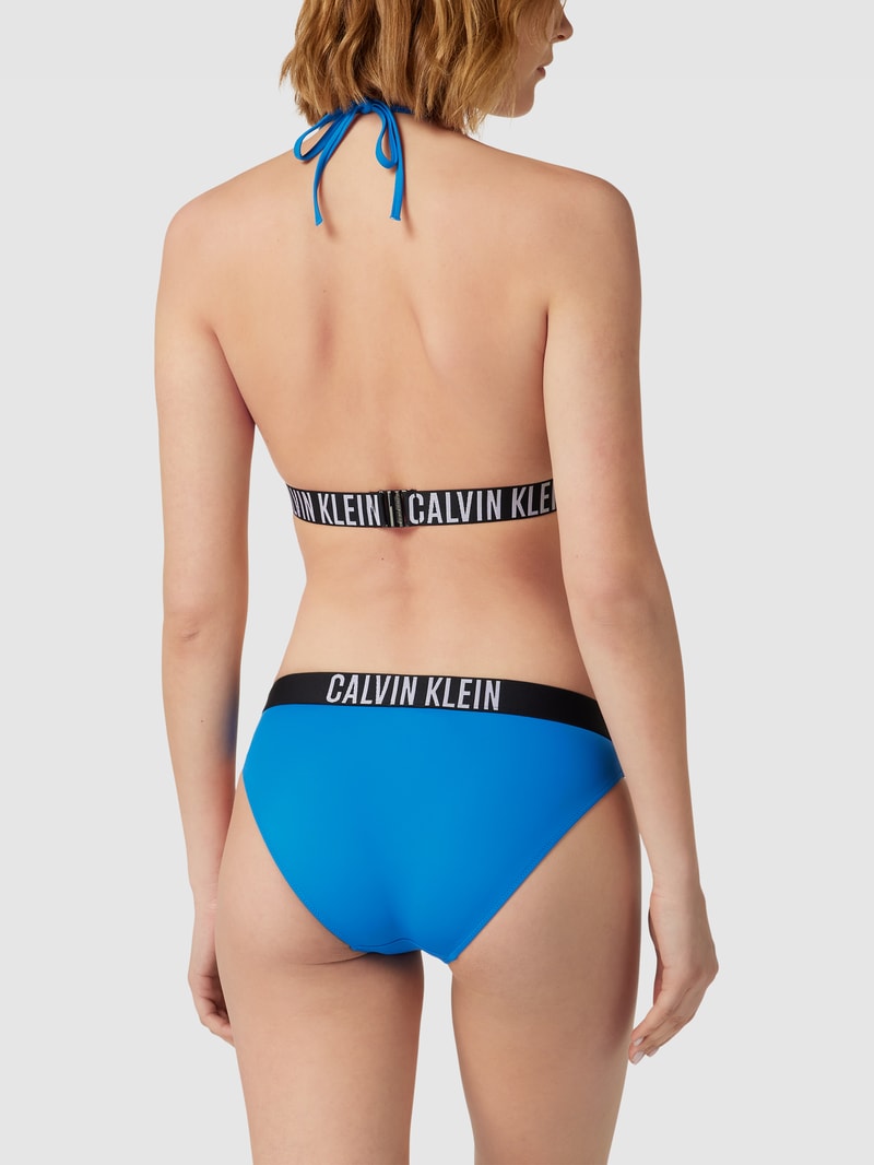Bikini-Oberteil mit elastischem Logo-Bund in royalblau