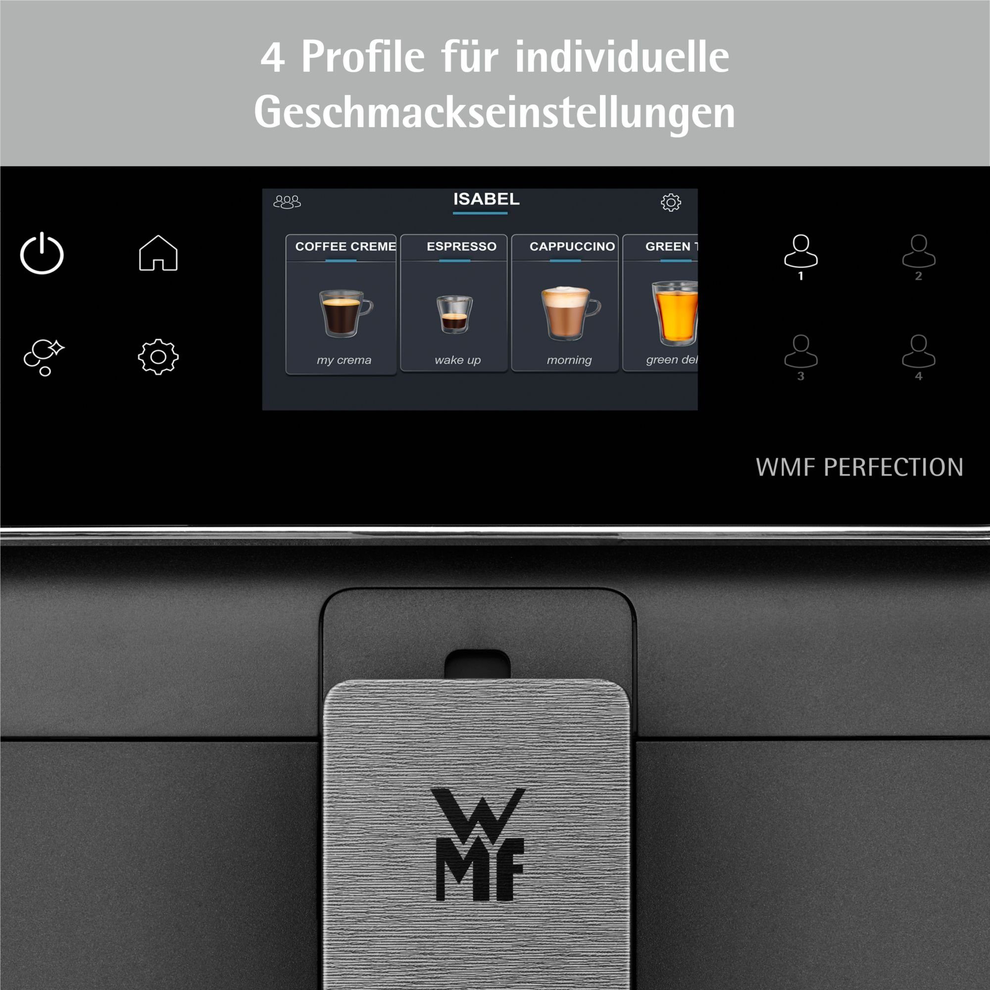 WMF Kaffeevollautomat, 15 Getränkespezialitäten, Double Thermoblock, Edelstahl-Mahlwerk