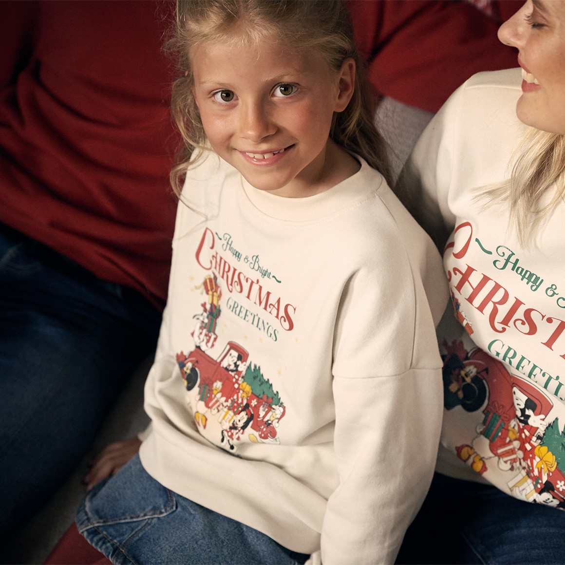 Micky Maus Weihnachtssweatshirt mit Print creme