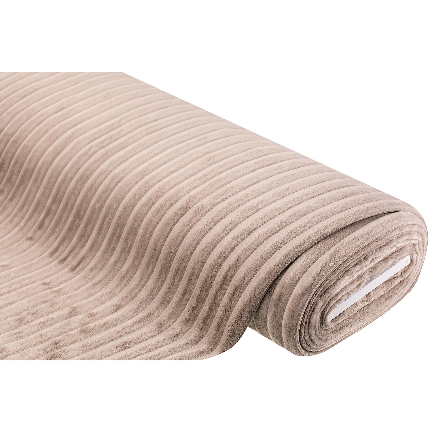 Fellimitat mit Rippen, leinen, 2,5 cm breite Rippe