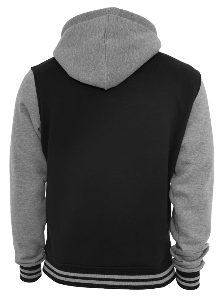 Urban Classics Urban Classics Zip-Kapuzenpullover in blk/gry günstig kaufen