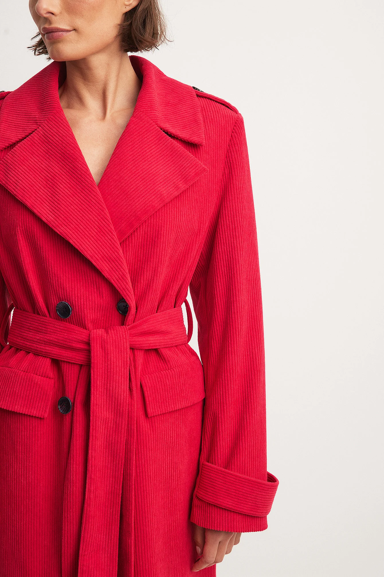 Zweireihiger Oversized-Cordmantel